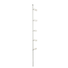 POSTE ECONOMICO PERFIL CON 5 AISLADORES DE ESQUINA BLANCO COLOCADOS CADA 20 CM, PARA CERCAS ELECTRIFICADAS