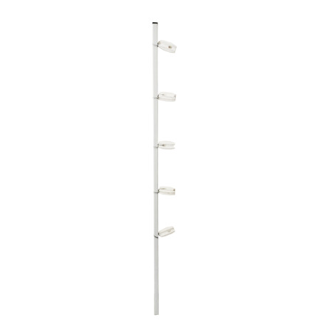 POSTE ECONOMICO PERFIL CON 5 AISLADORES DE ESQUINA BLANCO COLOCADOS CADA 20 CM, PARA CERCAS ELECTRIFICADAS