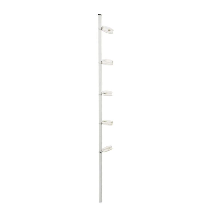 POSTE ECONOMICO PERFIL CON 5 AISLADORES DE ESQUINA BLANCO COLOCADOS CADA 20 CM, PARA CERCAS ELECTRIFICADAS