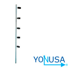 Poste esquina YONUSA galvanizado 1 pulgada 1.2 mts con 5 aisladores