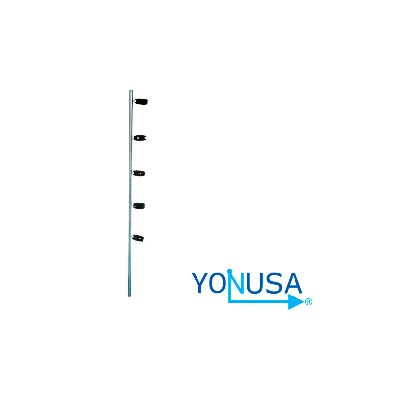POSTE ESQUINA PREMIUM YONUSA CIRCULAR 1PULGADA DE DIAMETRO PARA ESQUINA DE 1.20MTS GALVANIZADO CON 5 AISLADORES