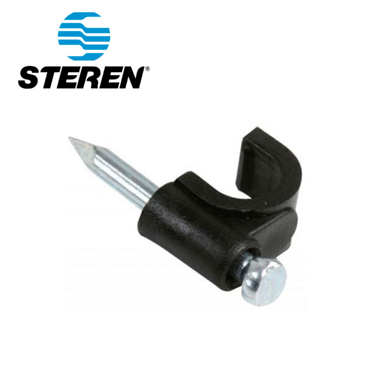 Grapas de plástico para cable para cable coaxial RG59 UTP para exterior bolsa con 50 piezas STEREN GRA-955N 50 PZS