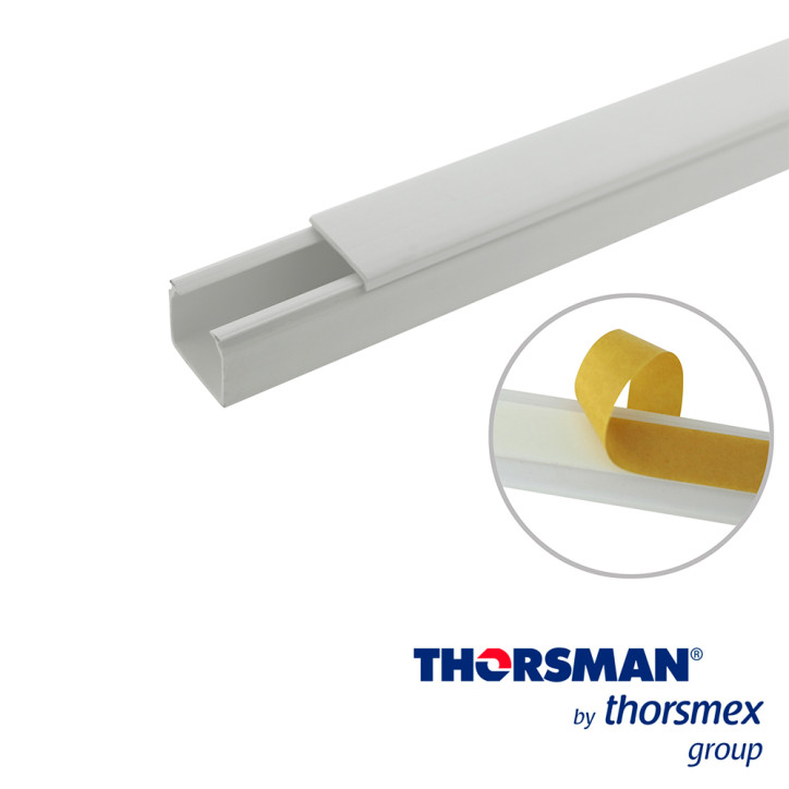 Canaleta sin división autoadherente 17mm x 20mm THORSMAN 5201-01252