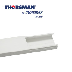 CANALETA THORSMAN TMK 1735 SIN DIVISION 5301-01260, COLOR BLANCO, PVC, PAQUETE DE 25 PIEZAS, CADA TRAMO DE 2.5MTS.