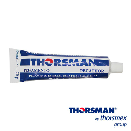 PEGATHOR PARA CANALETAS THORSMAN 9999-88881 COLOR BLANCO,BLISTER DE 70 GRL,RENDIMIENTO: 3.5 M LINEALES CON UN CORDON DE 5MM (70 