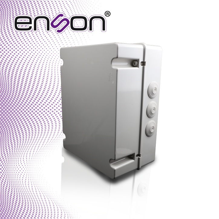 Caja plástica rectangular medidas 300 × 380 × 180 mm grado de protección IP55 fabricada en plástico ABS ENSON ENS-NEM30