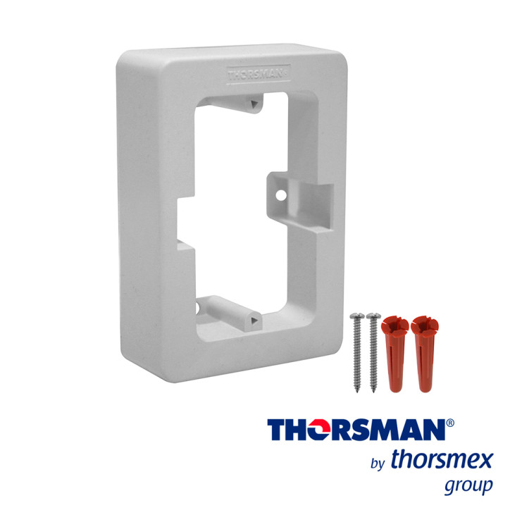 Caja plástica para instalaciones en superficie sin fondo auto extinguible Color Blanco THORSMAN 7900-02002