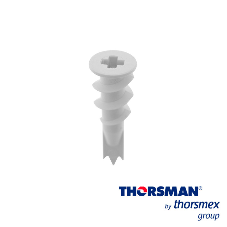 TAQUETE TABLARROCA PERFORATHOR TPD 1301-01100, CAJA 100 PIEZAS, COLOR BLANCO, NO SE REQUIERE TALADRAR EL MURO, RESISTENCIA AL IM