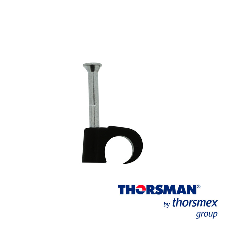Grapas con clavo para conductores redondos 1 pulgada color Negro THORSMAN 3103-00301