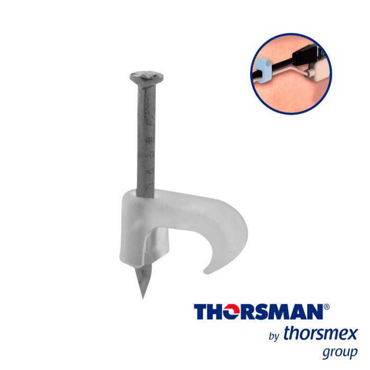Grapa plano con clavo TC 5x8 con clavo integrado para cable calibre 16 THORSMAN 3209-00100