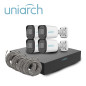 KIT UNIARCH IP BULLET 2MP / 4 CÁMARAS TIPO BULLET IPC-B122-APF28K CON LENTE FIJO 2.8 MM / MIC-INTEGRADO / MICROSD-128GB / ULTRA2