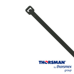 CINCHO NYLON TH-190 THORSMAN 4200-03001 COLOR NEGRO, A 4.8MM - L 190MM, BOLSA/100PZS, DIAMETRO MAXIMO CAPACIDAD DE ATADO 49MM, F
