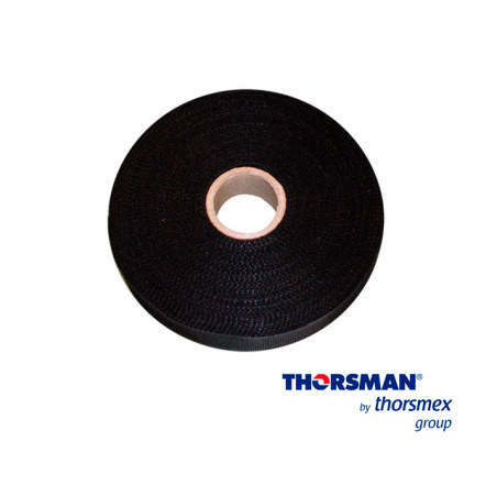 ROLLO DE CINTA DE CONTACTO THORSMAN COLOR NEGRO L 25 MTS -16MM 4500-02006,IDEAL PARA TODO TIPO DE CABLES, DISEÑADA PARA EL AMARR