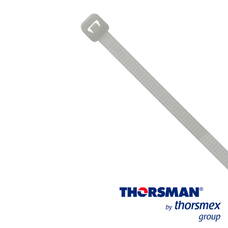 CINCHO NYLON TH-190 THORSMAN 4200-03000 COLOR NATURAL, A 4.8MM - L 190MM, BOLSA/100PZS, DIAMETRO MAXIMO CAPACIDAD DE ATADO 49MM,