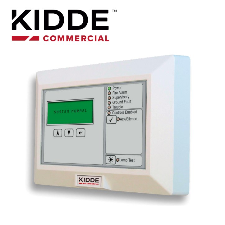 Anunciador remoto Pantalla LCD LEDs de estado Controles comunes KIDDE K-RLCD-C-SP-2 Anunciador remoto Pantalla LCD LEDs de estado Controles comunes KIDDE K-RLCD-C-SP-2