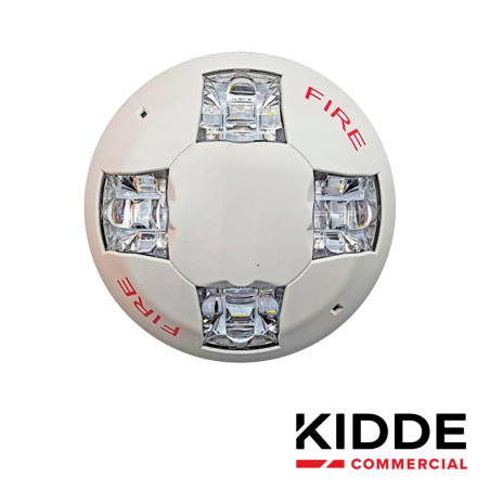 LUZ ESTROBOSCOPICA DE TECHO KIDDE / EGCVWF / 15-115 CD / BLANCA / CON SEÑALIZACION DE INCENDIO / INCLUYE PLACA DE CABLEADO LATER