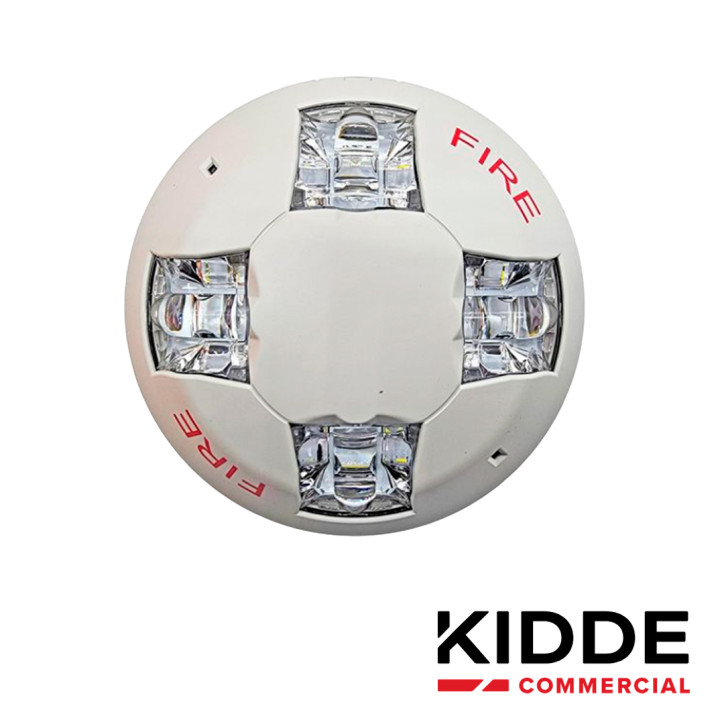 Luz estroboscópica de notificación para alarma de incendio techo/pared montaje en techo o pared 15-115 candelas KIDDE EGCVWF Luz estroboscópica de notificación para alarma de incendio techo/pared montaje en techo o pared 15-115 candelas KIDDE EGCVWF