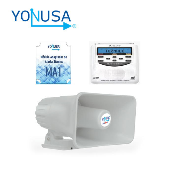 Kit Alerta Sísmica Audio oficial de alerta sísmica mexicano Respaldo de batería 120 DB de salida sonora YONUSA Kit Alerta Sísmica Audio oficial de alerta sísmica mexicano Respaldo de batería 120 DB de salida sonora YONUSA