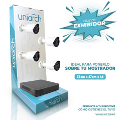 EXHIBIDOR UNIARCH 35 CM ANCHO, 67 CM ALTO Y 46 DE PROFUNDIDAD. MATERIAL CARTON