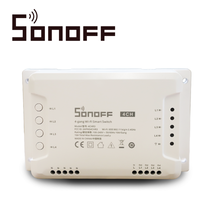 Interruptor inteligente de 4 canales 4 canales independientes WiFi montaje en riel DIN SONOFF SONOFF 4CH R3 Interruptor inteligente de 4 canales 4 canales independientes WiFi montaje en riel DIN SONOFF SONOFF 4CH R3