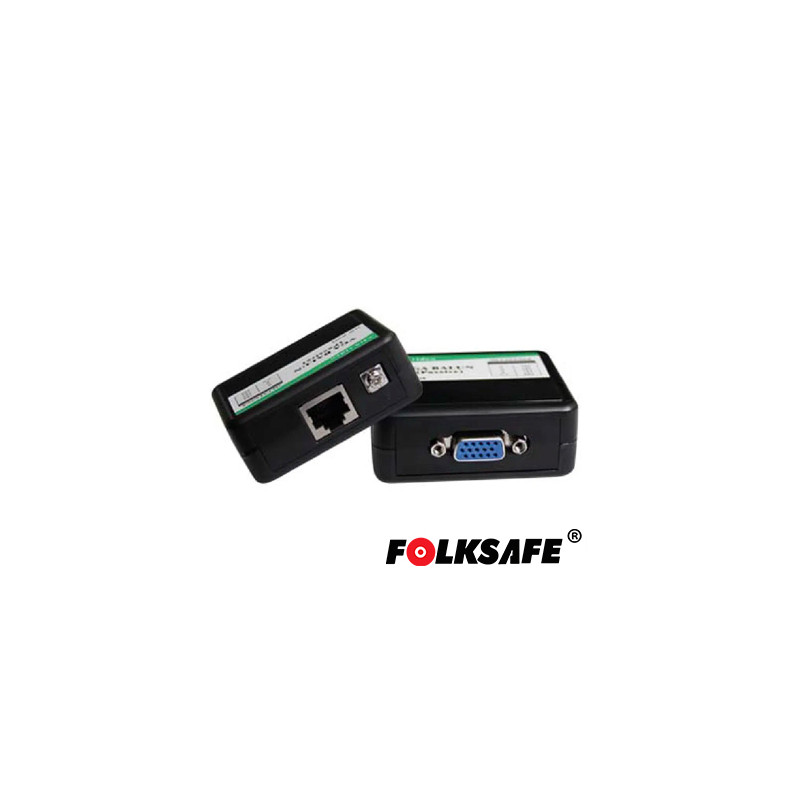 EXTENSOR DE VIDEO VGA, FOLKSAFE FS-6001P TRANSMISOR/RECEPTOR, SOPORTA HASTA 180MTS RESOLUCION DE 640 X 480(CHECAR TABLA DE RESOL