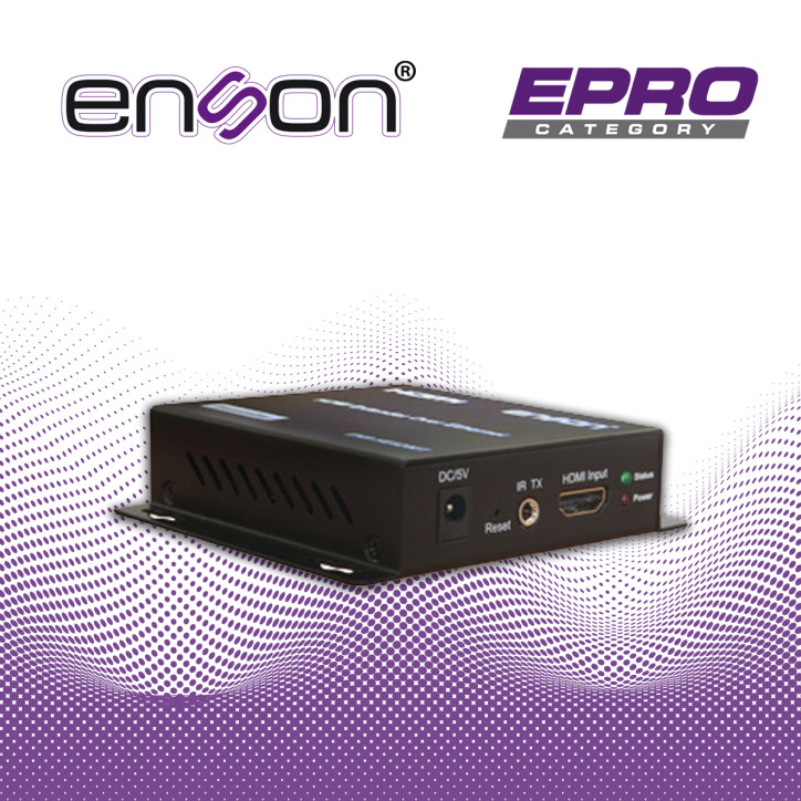 Extensor HDMI por IP Transmisor Extensión 1080p hasta 120 m Único cable UTP Cat5e/6 Transmisión por Ethernet ENSON ENS-HE8200T Extensor HDMI por IP Transmisor Extensión 1080p hasta 120 m Único cable UTP Cat5e/6 Transmisión por Ethernet ENSON ENS-HE8200T