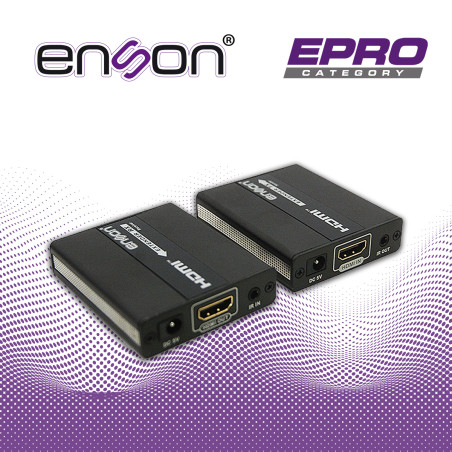 EXTENSOR HDMI ENSON ENS-HDMIE130 HASTA 120MTS DE TRANSMISION FULL HD 1080P@60HZ POR CABLE UTP CAT5E/CAT6 TRANSMITE SEÑAL IR PARA