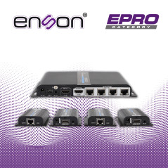 DISTRIBUIDOR EXTENSOR HDMI ENSON ENS-EX704 CON 4 EXTENSORES DE HASTA 40MTS CON CABLE 100% COBRE CAT6 A 1080P SALIDA HDMI LOCAL H
