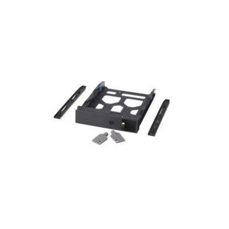 QNAP TRAY-35-BLK01 3.5" HDD TRAY WITH KEY LOCK AND TWO KEYS, BLACK AND PLASTIC, 2.5" AND 3.5" SCREW PACKS INCLUDED.