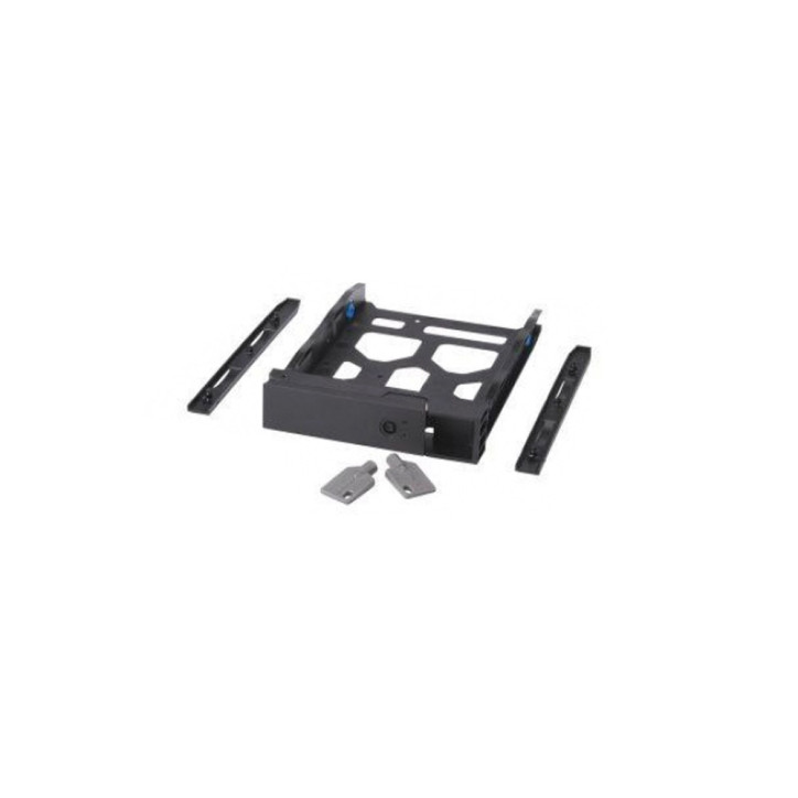 QNAP TRAY-35-BLK01 3.5" HDD TRAY WITH KEY LOCK AND TWO KEYS, BLACK AND PLASTIC, 2.5" AND 3.5" SCREW PACKS INCLUDED.