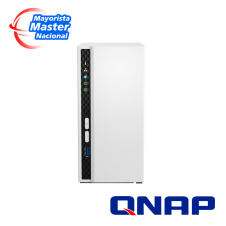 NAS QNAP TS-233-US / PROCESADOR ARM CORTEX-A55 / MEMORIA RAM 2GB / 2 BAHIAS FRONTALES SATA 3.5 PULGADAS Y 2.5 PULGADAS / 1 PUERT