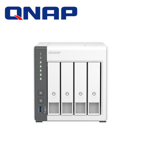 NAS QNAP TS-433-4G-US TIPO TORRE / 4 BAHIAS / 4GB DE RAM / PROCESADOR ARM CORTEX / PUERTO LAN 2.5GBE / 2 PUERTOS USB 2.0 + 1 PUE