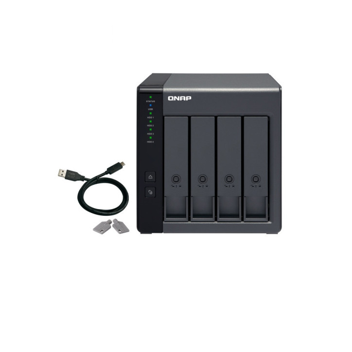 Caja de expansión de almacenamiento 4 bahías SATA 3.5 y 2.5 pulgadas RAID QNAP TR-004-US