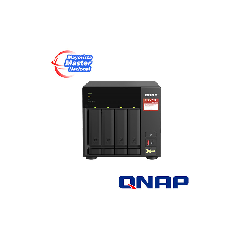 NAS QNAP TS-473A-8G-US / PROCESADOR AMD RYZEN V1500B / MEMORIA RAM 8GB / 4 BAHIAS FRONTALES SATA 3.5 PULGADAS Y 2.5 PULGADAS / 2