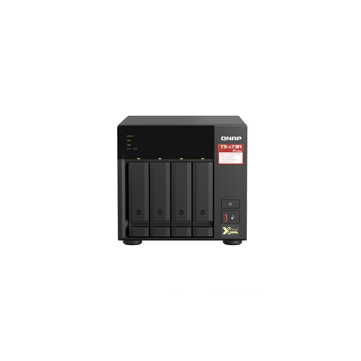 NAS CPU AMD Ryzen V1500B 8 GB RAM 4 bahías frontales SATA 3.5 y 2.5 pulg QNAP TS-473A-8G-US