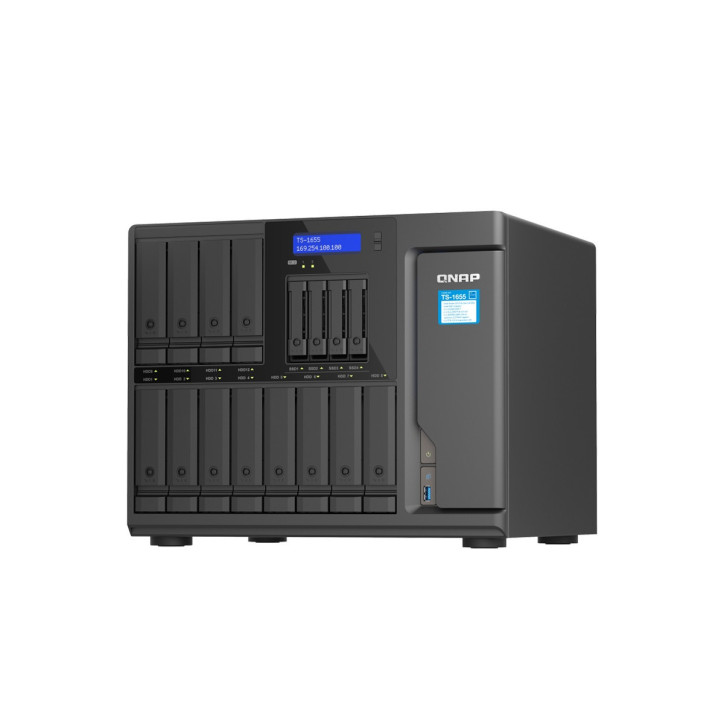 NAS QNAP tipo torre 16 bahías 16 bahías 8GB de RAM Procesador Intel Atom C5125 QNAP TS-1655-8G-US NAS QNAP tipo torre 16 bahías 16 bahías 8GB de RAM Procesador Intel Atom C5125 QNAP TS-1655-8G-US
