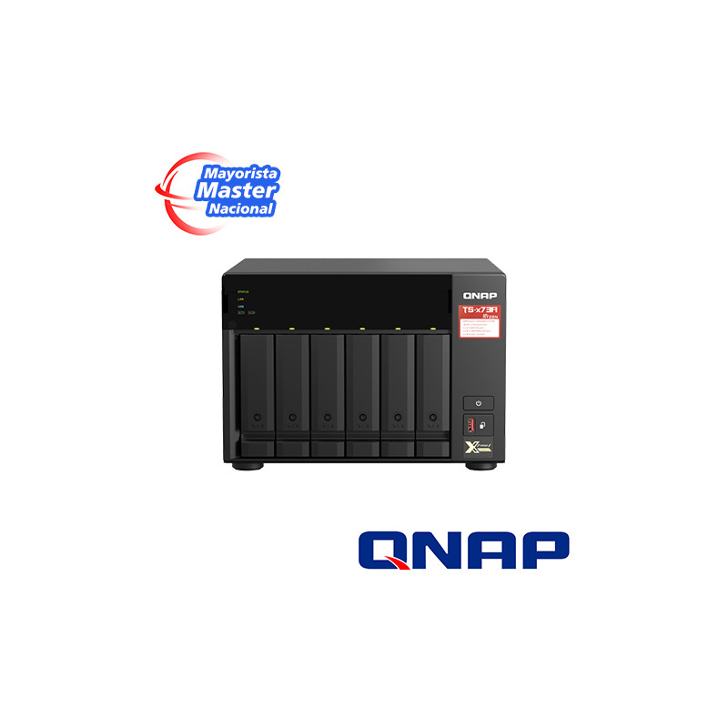 NAS QNAP TS-673A-8G-US / PROCESADOR AMD RYZEN V1500B / MEMORIA RAM 8GB / 6 BAHIAS FRONTALES SATA 3.5 PULGADAS Y 2.5 PULGADAS / 2
