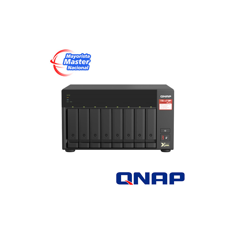 NAS QNAP TS-873A-8G-US / PROCESADOR AMD RYZEN V1500B / MEMORIA RAM 8GB / 8 BAHIAS FRONTALES SATA 3.5 PULGADAS Y 2.5 PULGADAS / 2