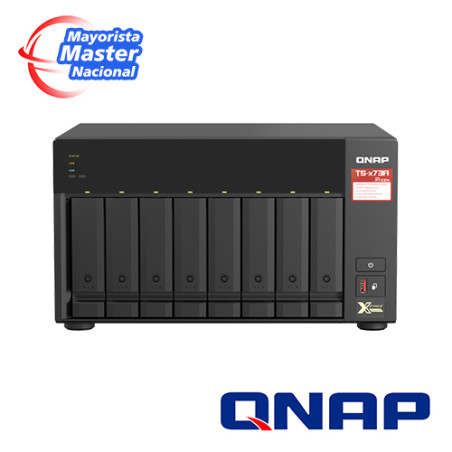 NAS QNAP TS-873A-8G-US / PROCESADOR AMD RYZEN V1500B / MEMORIA RAM 8GB / 8 BAHIAS FRONTALES SATA 3.5 PULGADAS Y 2.5 PULGADAS / 2