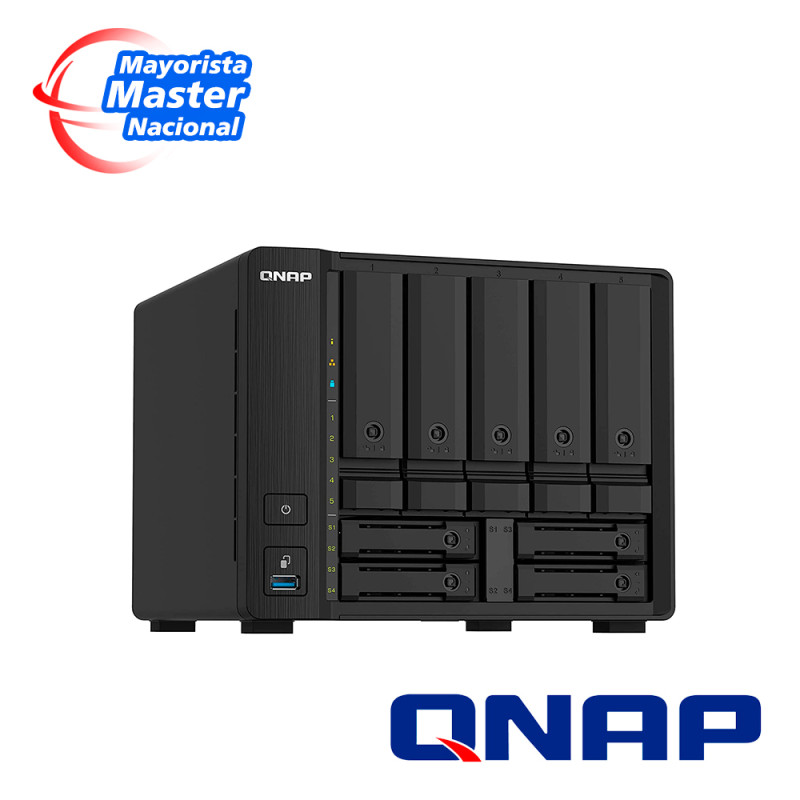 NAS QNAP TS-932PX-4G-US / PROCESADOR ANAPURNALABS / MEMORIA RAM 4GB / 5 BAHIAS FRONTALES SATA 3.5 PULGADAS MAS 4 BAHIAS FRONTALE