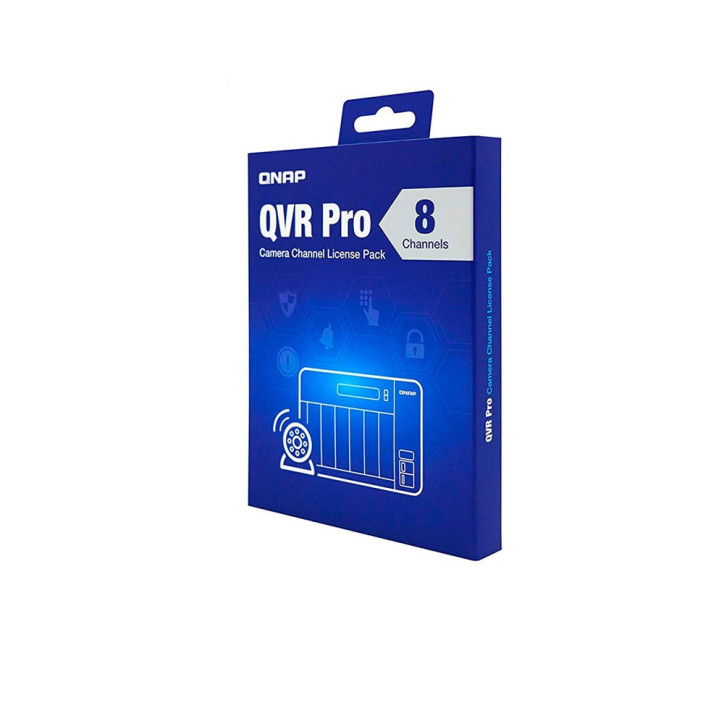 Licencia de software QVR Pro 8 canales 8 canales adicionales requiere QVR Pro Gold QNAP LIC-SW-QVRPRO-8CH