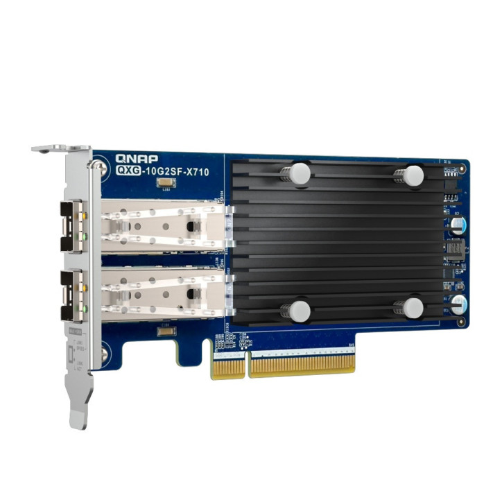 Tarjeta de red 10GbE SFP+ PCIe 2 puertos SFP+ 10GbE PCIe Gen 3 x8 Diseño sin ventilador QNAP QXG-10G2SF-X710