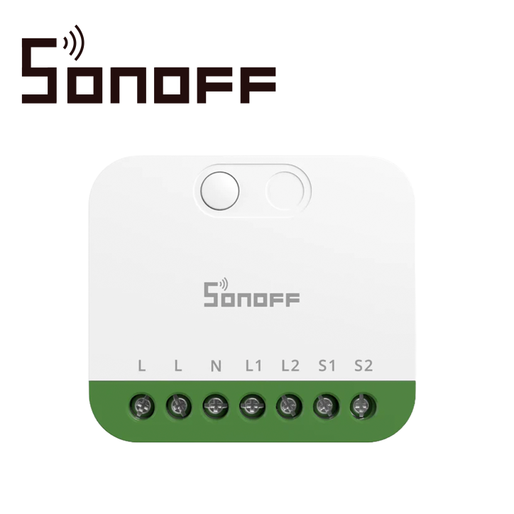 Mini interruptor inalámbrico Matter WiFi 2.4GHz 2 canales independientes SONOFF MINI-2GS