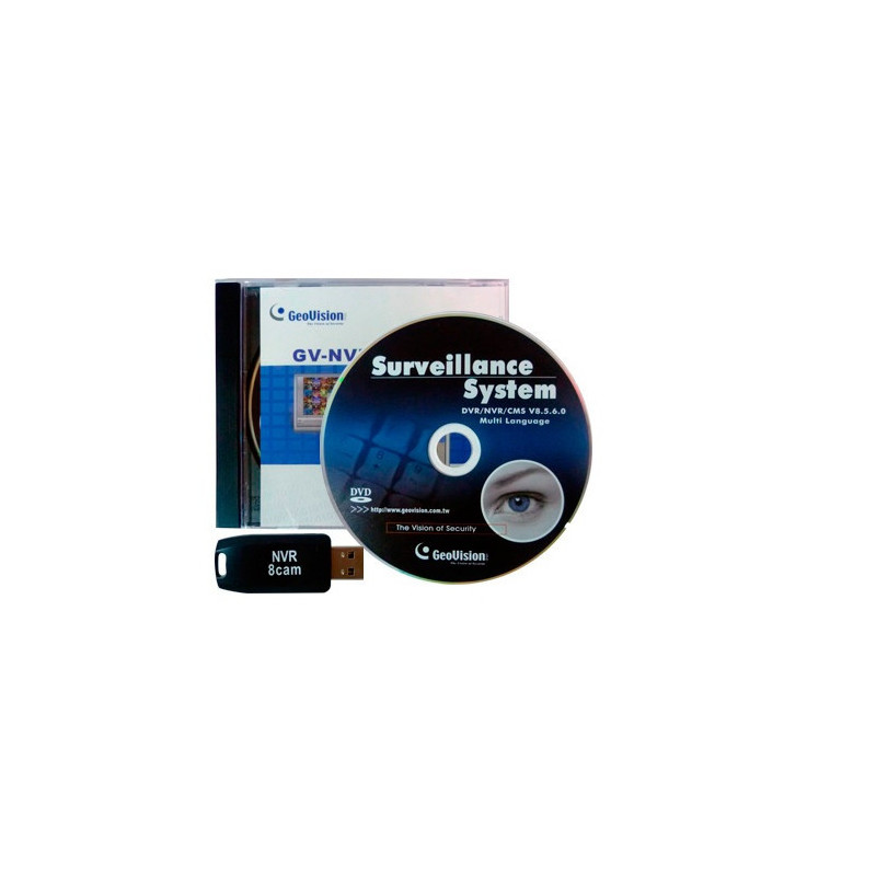 LICENCIA SOFTWARE GEOVISION GV-NVR 4 CANALES ONVIF TERCEROS DONGLE USB