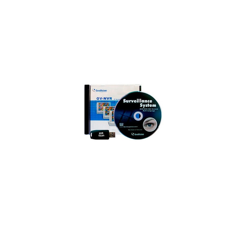 LICENCIA SOFTWARE GEOVISION GV-NVR 16 CANALES ONVIF TERCEROS DONGLE USB
