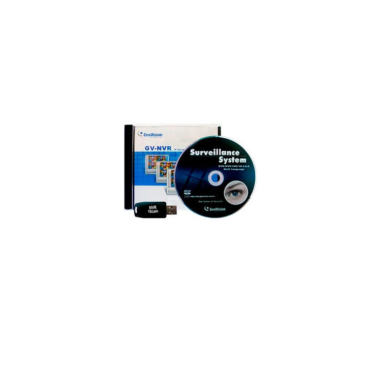 LICENCIA SOFTWARE GEOVISION GV-NVR 16 CANALES ONVIF TERCEROS DONGLE USB