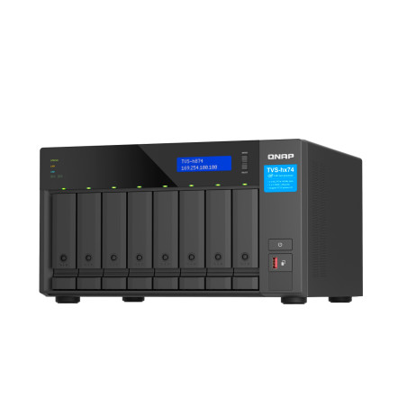 NAS QNAP TVS-H874-I7-32G-US / 8 BAHIAS 3.5/2.5 / INTEL CORE I7 12C/20T / 32GB DDR4 / 2 M.2 NVME PCIE GEN4 / 2X 2.5GBE / PCIE GEN