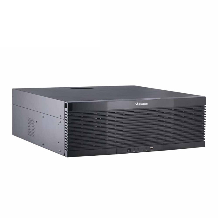 Network Video Recorder NVR 256 cámaras IP Reconocimiento facial IA en tiempo real Grabación hasta 12 MP GEOVISION GV-RNVR256G0-N