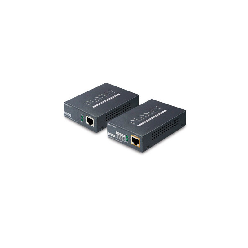 EXTENSOR DE POE / PLANET LRP-101U KIT / POE IEEE 802.3AF/AT / 25W DE CONSUMO (SEGUN LA DISTANCIA) / RECINTO DE METAL / MONTAJE E