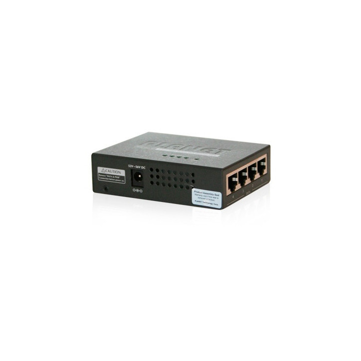 Inyector PoE activo 4 puertos 4 puertos 30 W por puerto Gigabit 10/100/1000 Mbps PLANET HPOE-460 Inyector PoE activo 4 puertos 4 puertos 30 W por puerto Gigabit 10/100/1000 Mbps PLANET HPOE-460